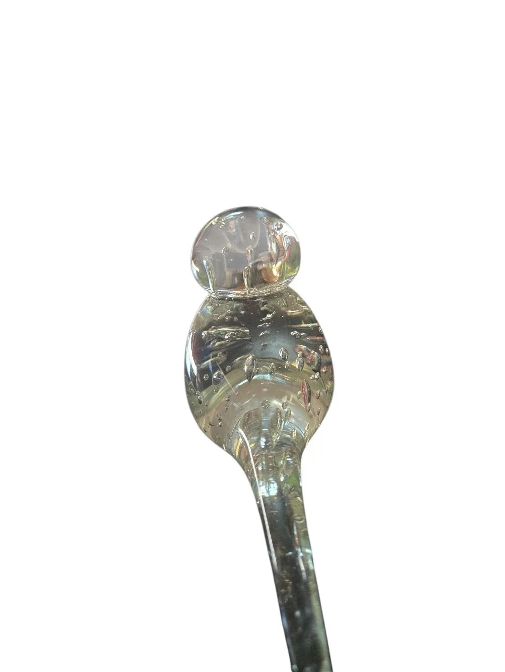 Glass Bird Figurine - Clear Bubble Accent